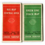 MAPS. A group of seven folding London Transport maps circa 1938-1939, comprising 'Underground