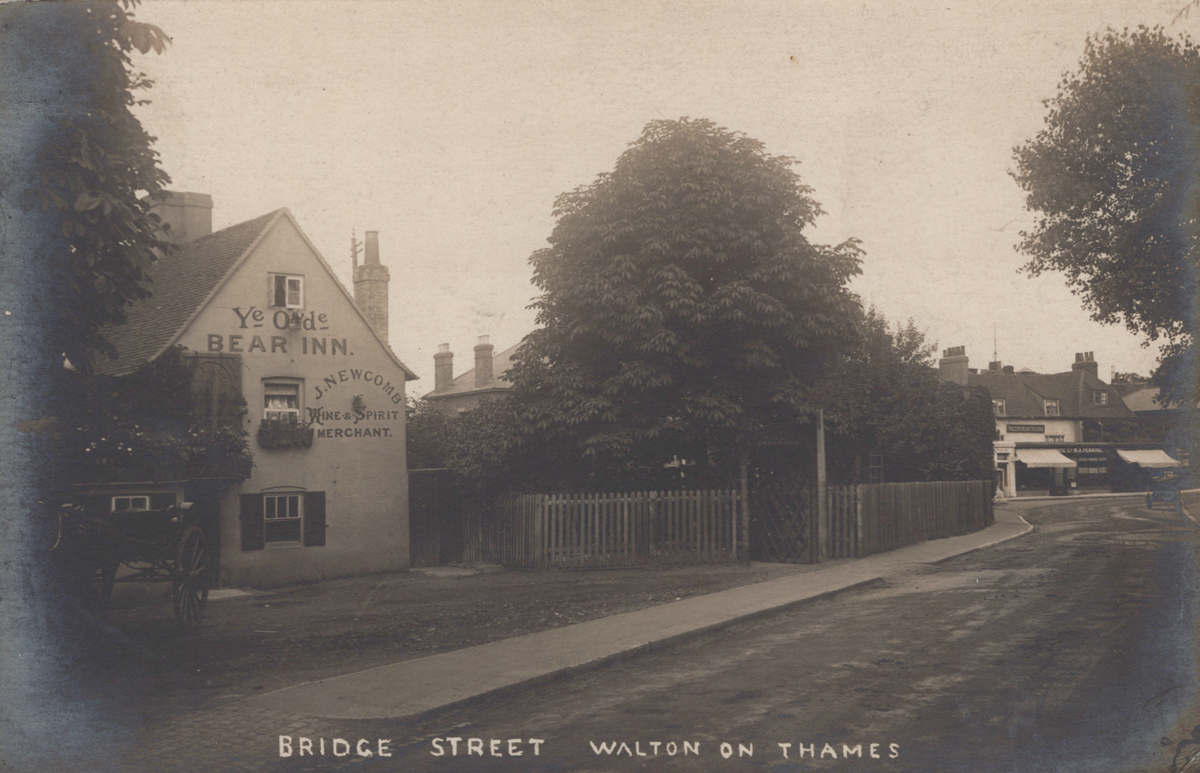 An album containing 39 postcards of Walton-on-Thames, including photographic postcards titled 'New - Image 2 of 8