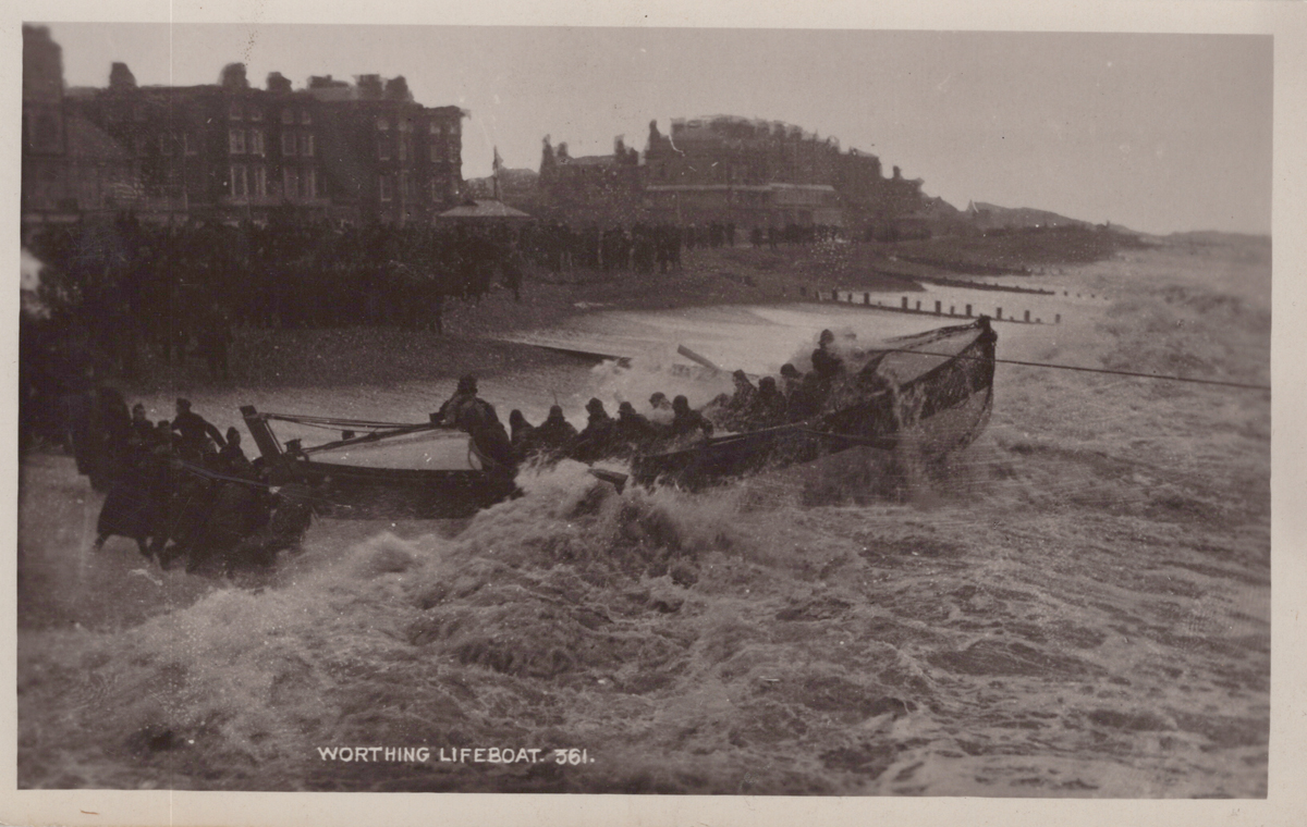 A collection of 22 postcards of disasters and extreme weather in Worthing, West Sussex, including - Image 26 of 28