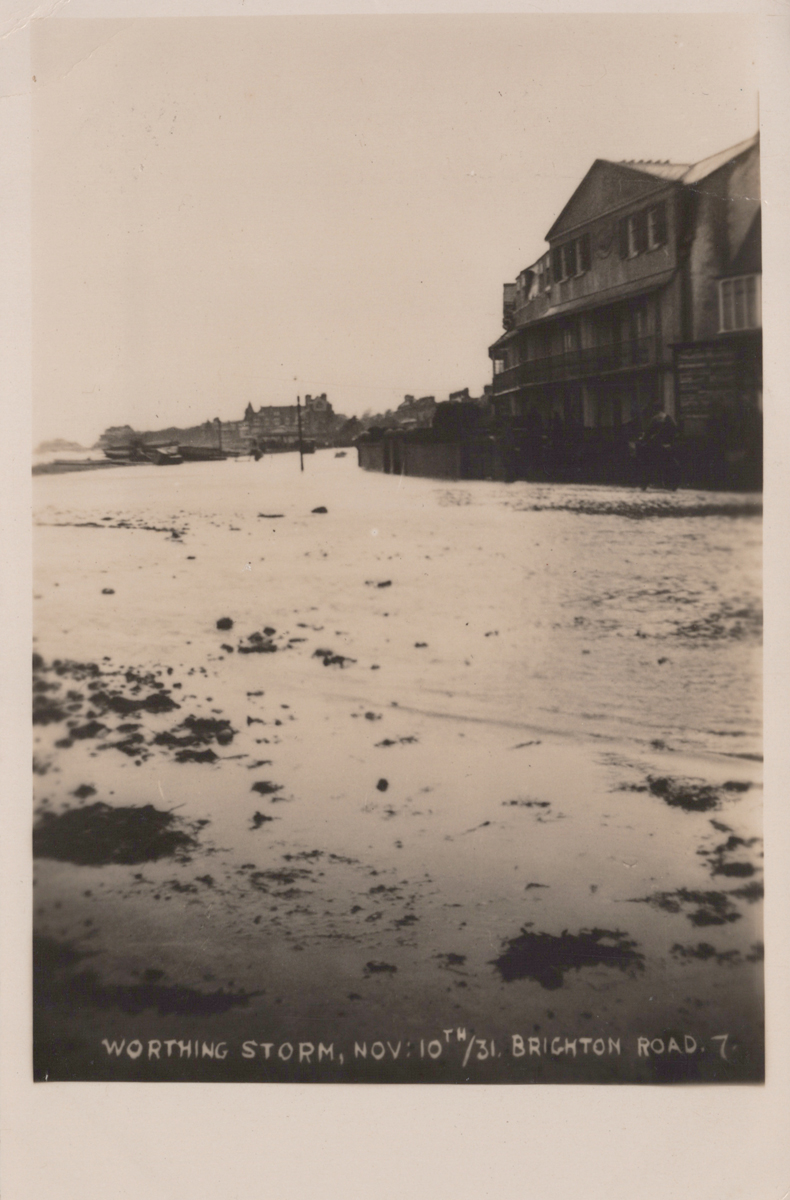 A collection of 22 postcards of disasters and extreme weather in Worthing, West Sussex, including - Image 10 of 28