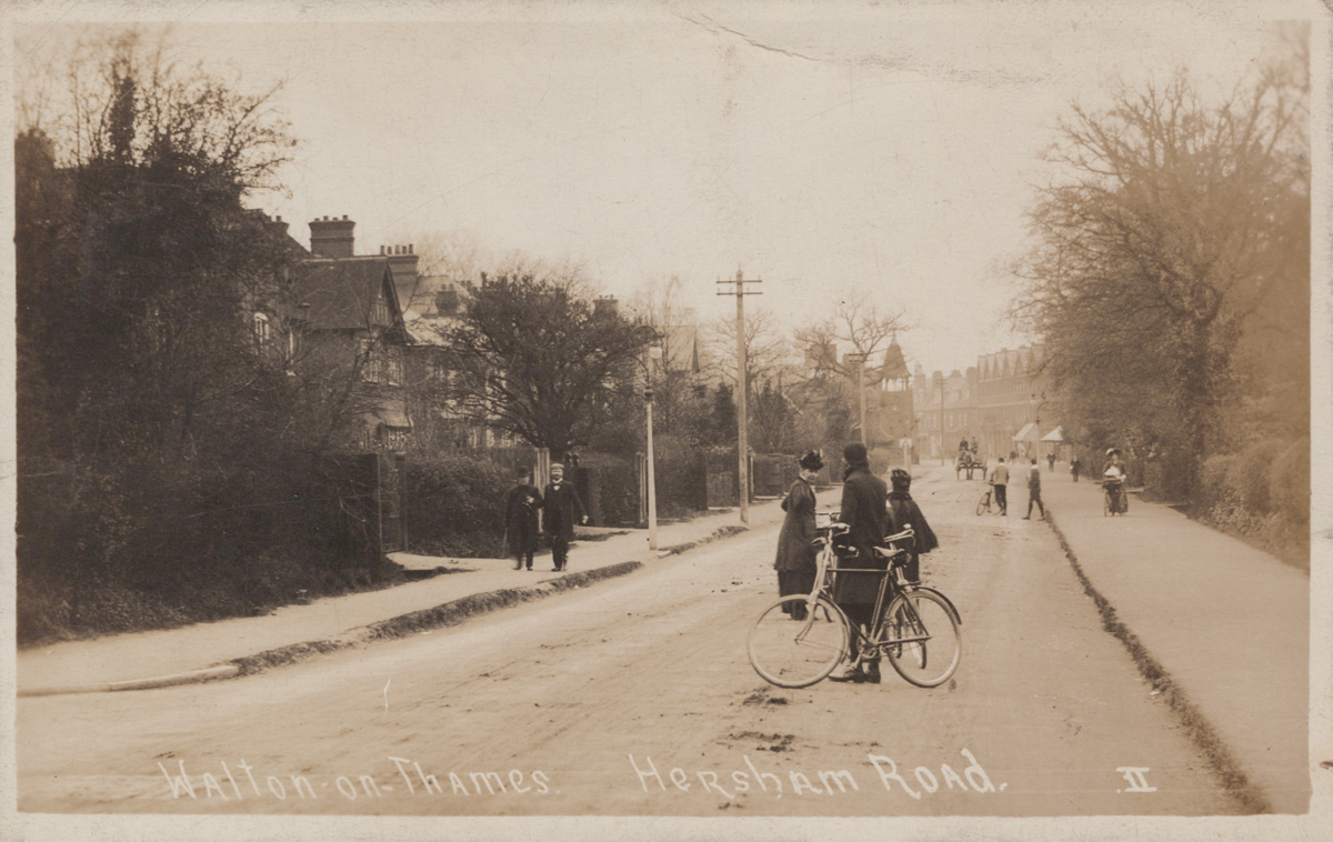 An album containing 39 postcards of Walton-on-Thames, including photographic postcards titled 'New - Image 7 of 8