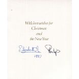 AUTOGRAPHS, QUEEN ELIZABETH II & PRINCE PHILIP. A group of 3 Christmas cards signed in ink, probably