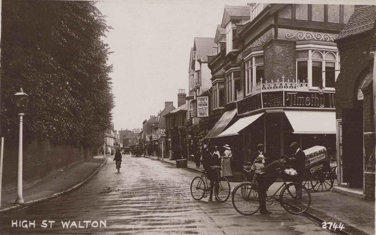 An album containing 39 postcards of Walton-on-Thames, including photographic postcards titled 'New - Image 5 of 8