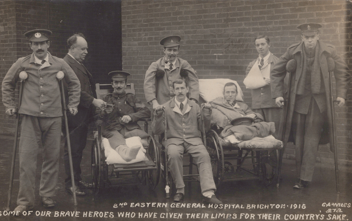 A collection of 17 postcards of Brighton, all relating to wounded soldiers during the First World - Image 13 of 17