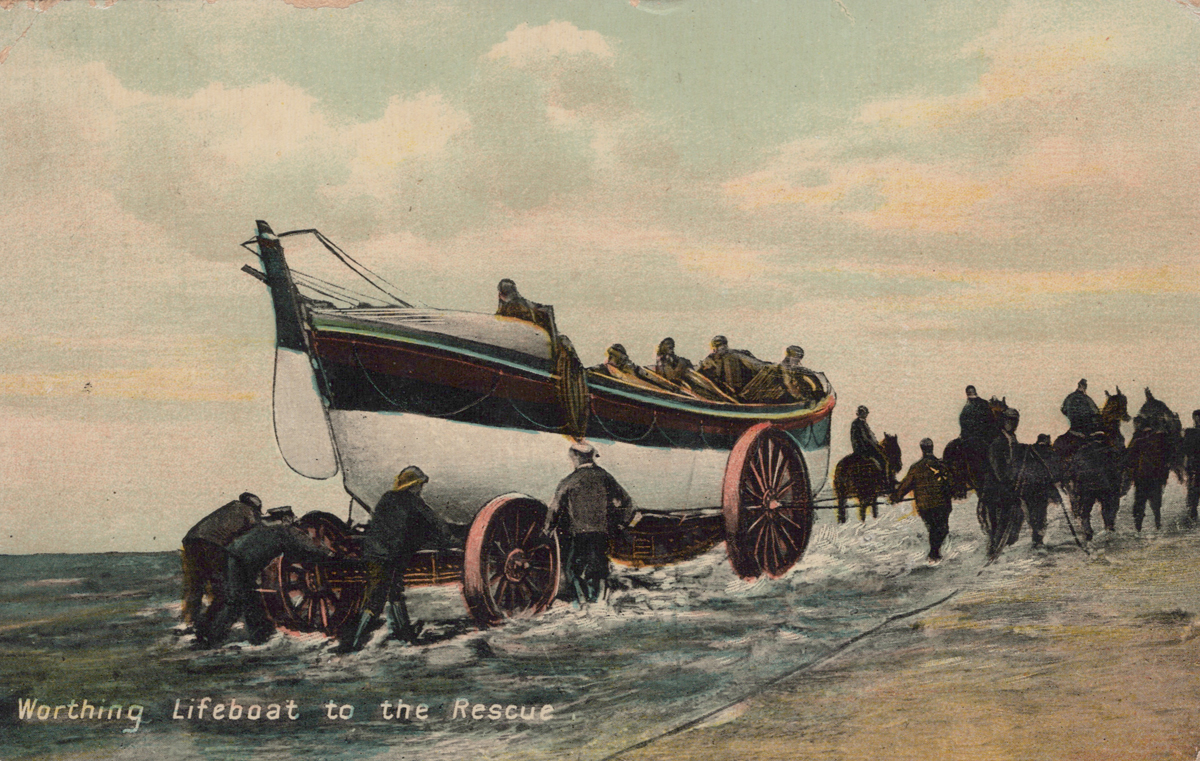 A collection of 22 postcards of disasters and extreme weather in Worthing, West Sussex, including - Image 3 of 28