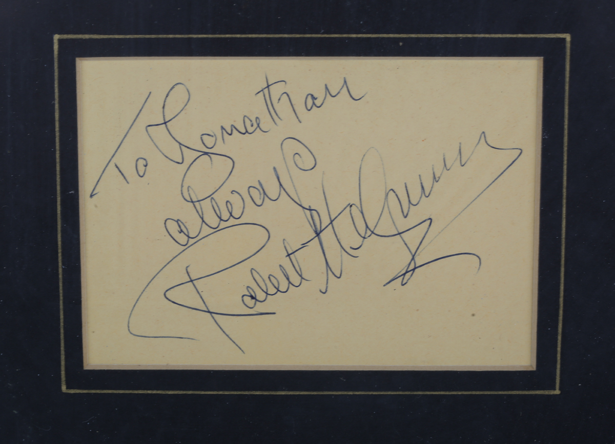 AUTOGRAPHS. An autographed leaf signed by Fred Astaire, mounted and framed with a black and white - Image 6 of 9