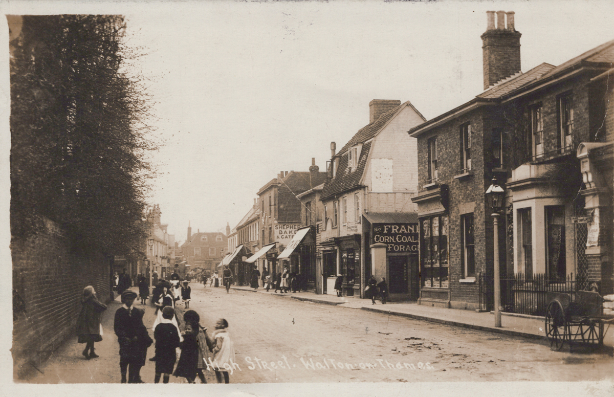 An album containing 39 postcards of Walton-on-Thames, including photographic postcards titled 'New - Image 6 of 8