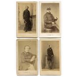 PHOTOGRAPHS. Two leather-bound albums containing approximately 54 cartes-de-visite photographs of