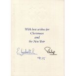 AUTOGRAPHS, QUEEN ELIZABETH II & PRINCE PHILIP. A Christmas card signed in ink, probably autopen, by