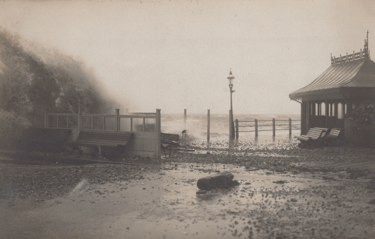 A collection of 22 postcards of disasters and extreme weather in Worthing, West Sussex, including - Image 9 of 28