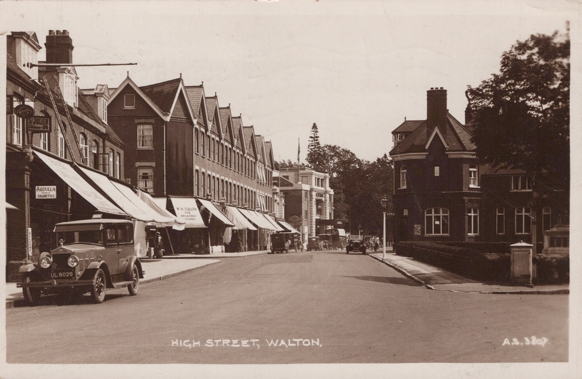 An album containing 39 postcards of Walton-on-Thames, including photographic postcards titled 'New - Image 4 of 8