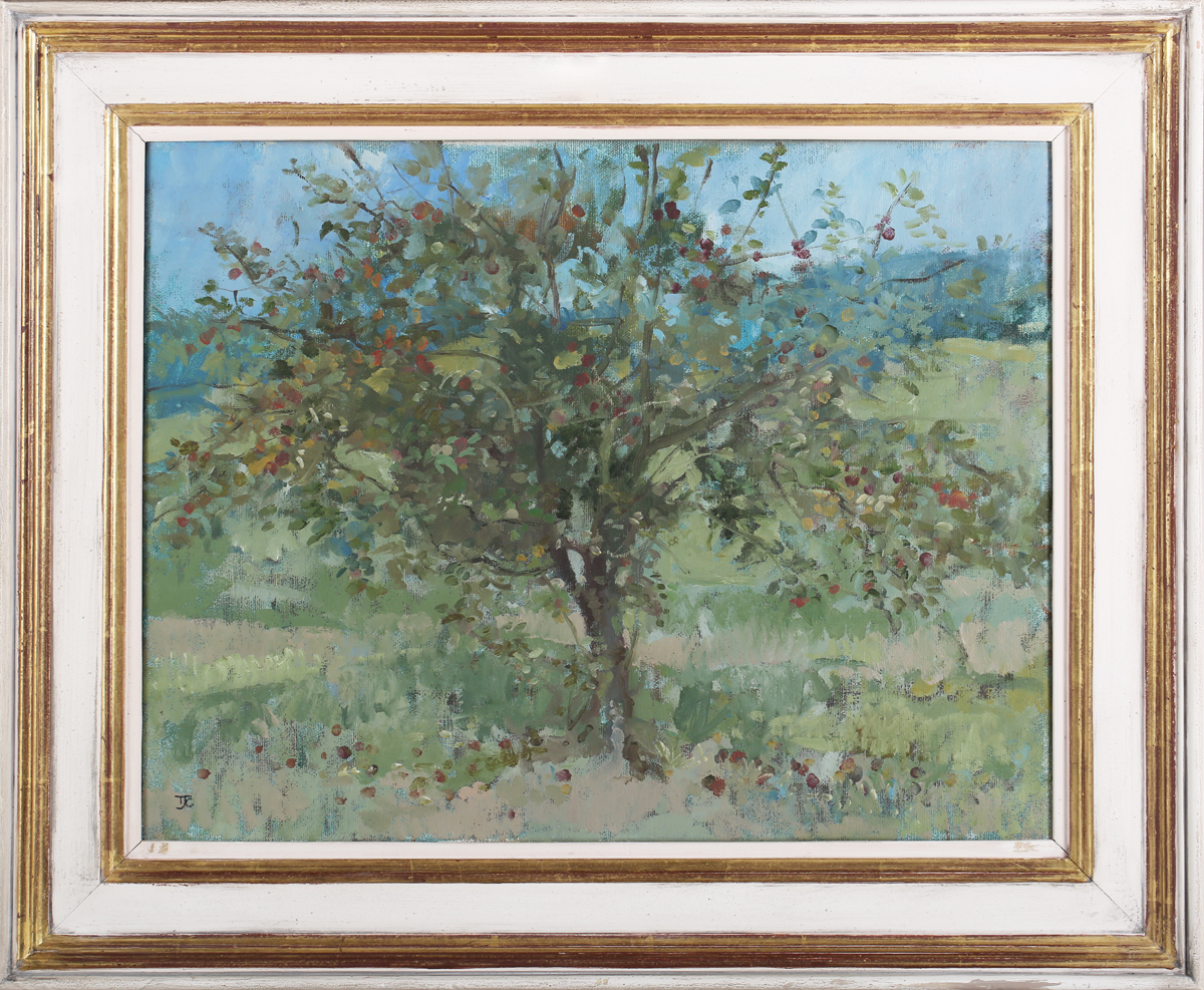 Tom Coates - 'The Apple Tree', 20th century oil on canvas, signed with initials recto, titled - Image 4 of 4