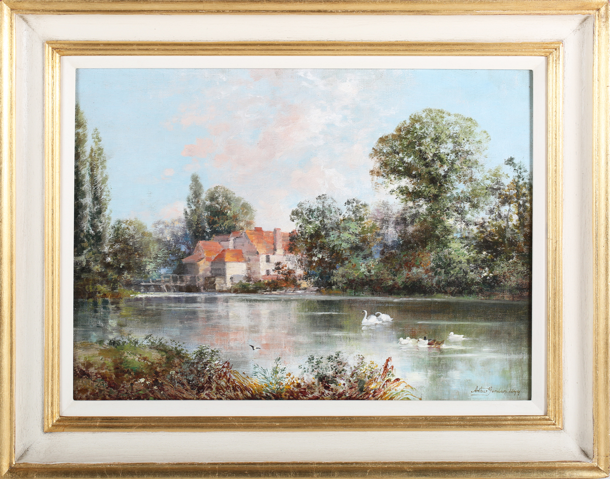 Arthur Gordon - Iffley Mill (River Thames, Oxfordshire), oil on canvas, signed and dated 1899 recto, - Image 4 of 4