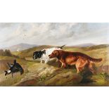 Circle of Edward Armfield - Two Gun Dogs in a Landscape with an Injured Game Bird, 19th century