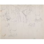 Eliot Hodgkin - Study of Bamboo, 20th century pencil with ink, signed and annotated, 37.5cm x 47.