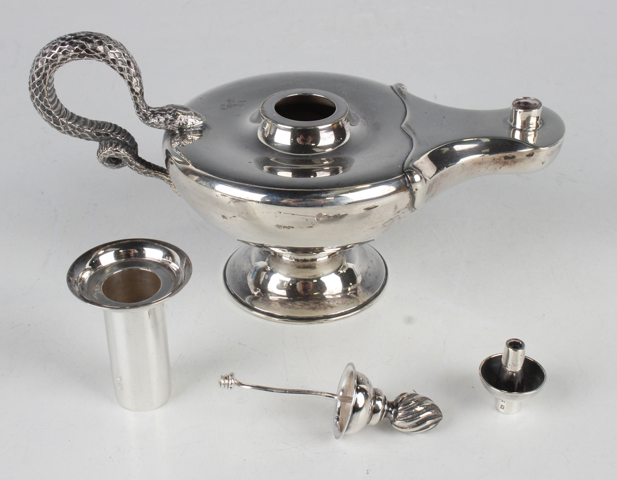 A George VI silver novelty table lighter in the form of Aladdin's lamp, fitted with a detachable - Image 3 of 3