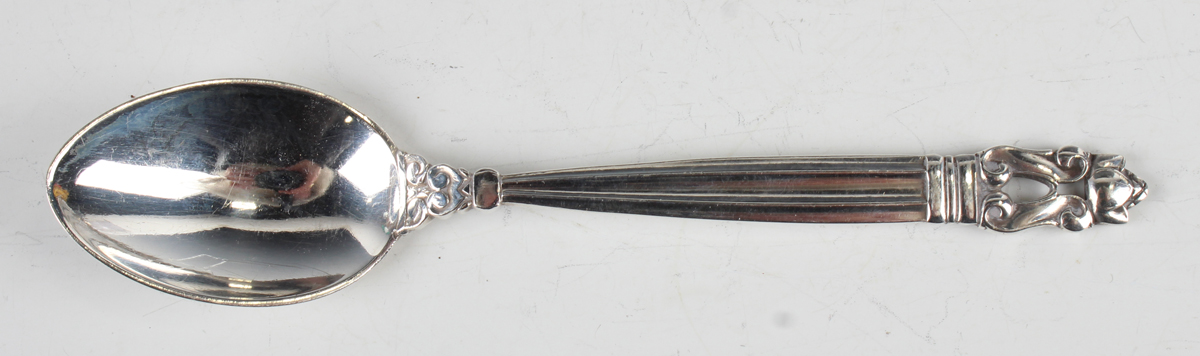 A Georg Jensen sterling Acorn pattern teaspoon, import mark London 1930 by Stockwell & Co, - Image 4 of 4