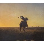 Juan Manuel Blanes - A Gaucho on Horseback in a Uruguayan Prairie Landscape, 19th century oil on