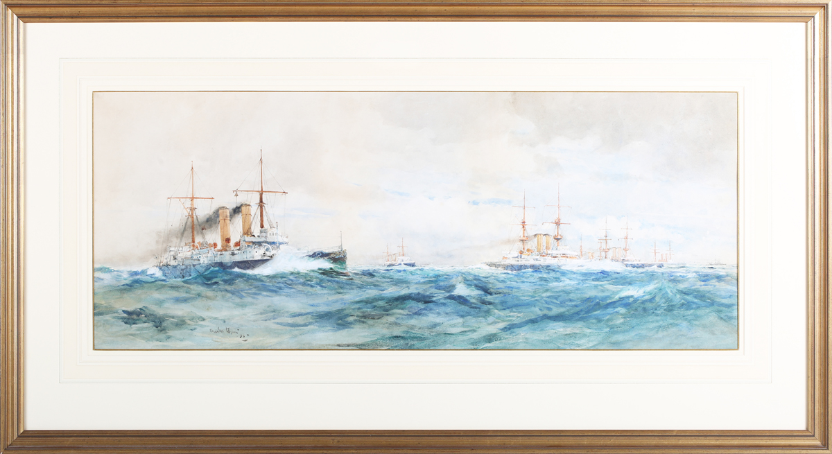 Charles Edward Dixon - Shipping in Choppy Waters, 19th century watercolour with gouache, signed - Image 4 of 4