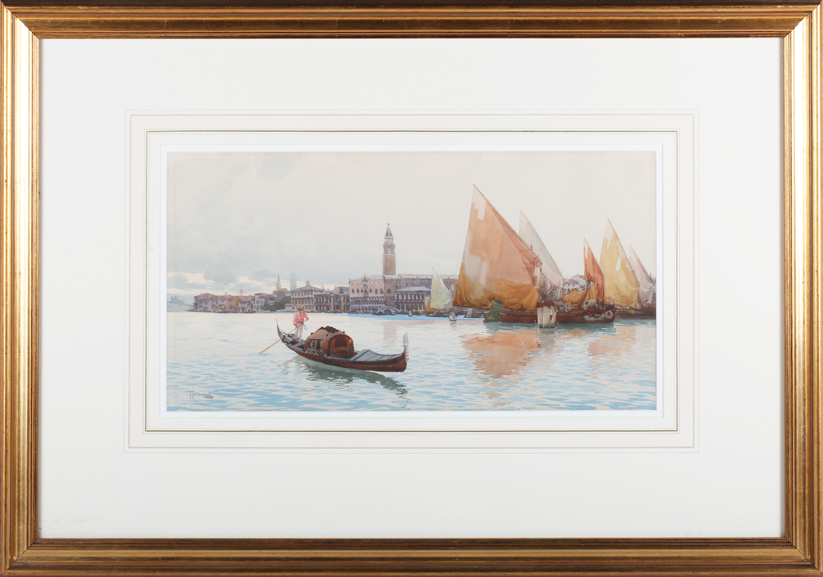 Gian Luciano Sormani - A Gondola on the Bacino, Venice, late 19th/early 20th century watercolour, - Image 4 of 4