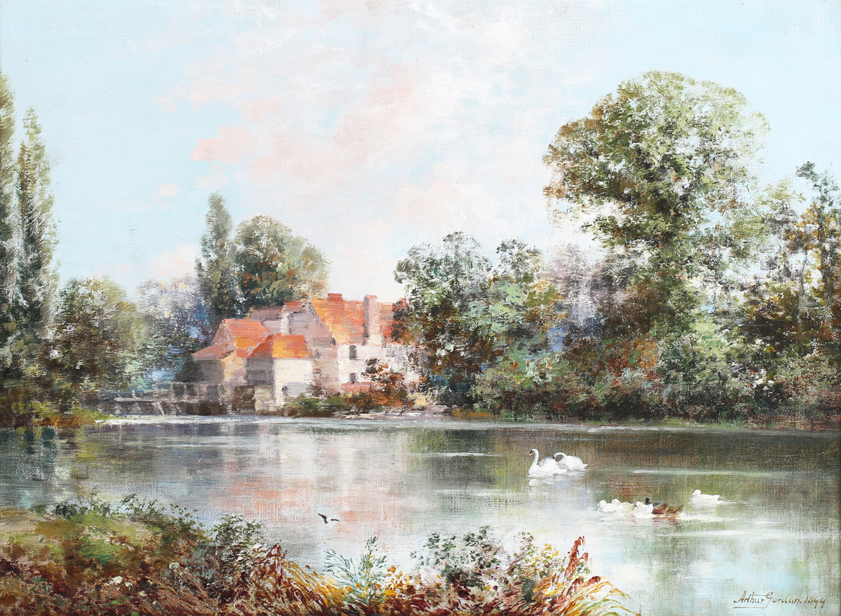 Arthur Gordon - Iffley Mill (River Thames, Oxfordshire), oil on canvas, signed and dated 1899 recto,