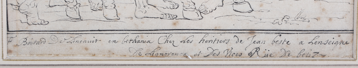 François Boitard - Bacchanalian Scene, late 17th/early 18th century pen with ink on laid paper, - Image 3 of 4