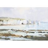 Edward Wesson - 'Freshwater Bay, Isle of Wight', 20th century watercolour, signed recto, titled