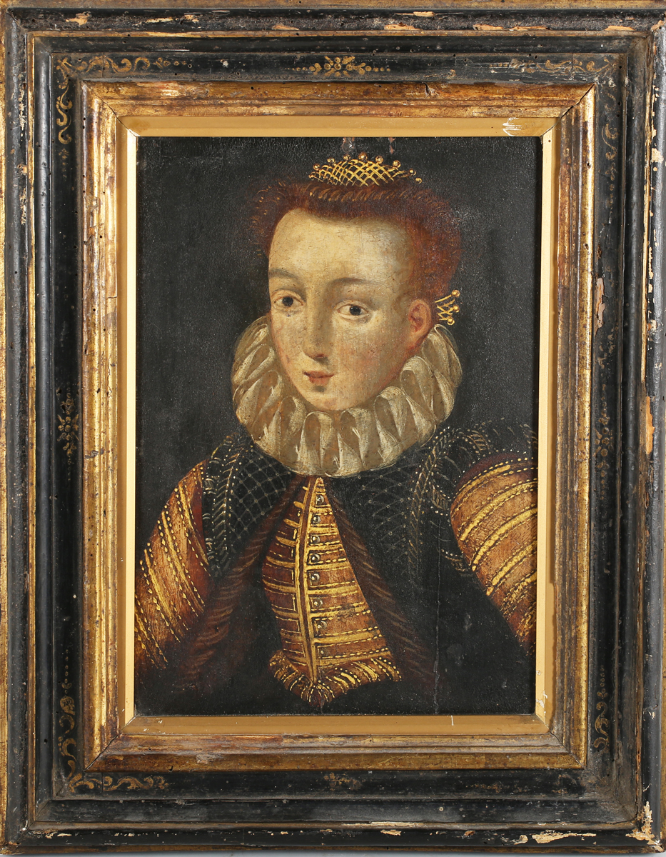 Circle or Follower of Francois Clouet - Half Length Portrait of a Child, 17th/18th century oil on - Image 3 of 3