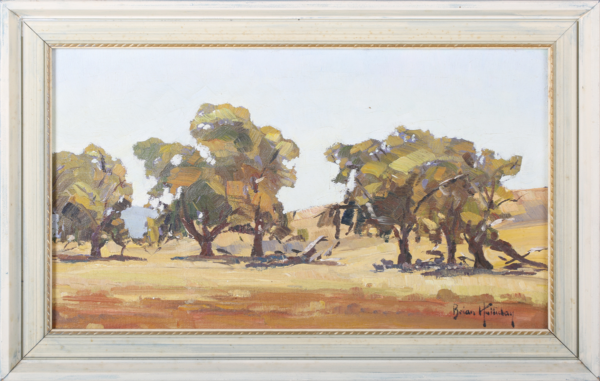 Brian Halliday - Landscape with Trees, probably Wanaka, New Zealand, 20th century oil on canvas- - Image 4 of 4