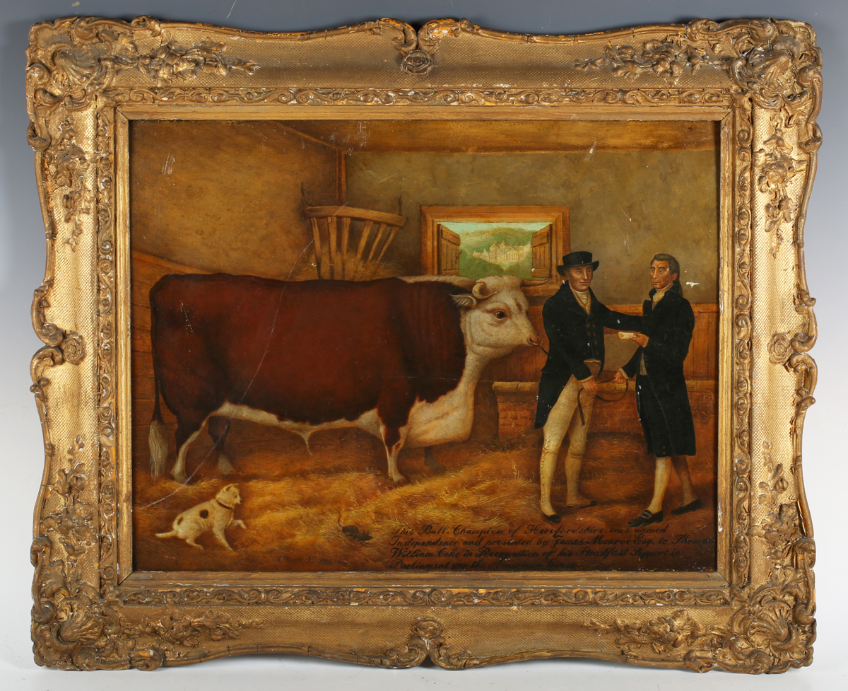 Thomas Weaver - 'Independence' (Prize Hereford Bull), late 18th/early 19th century oil on canvas, - Image 7 of 7