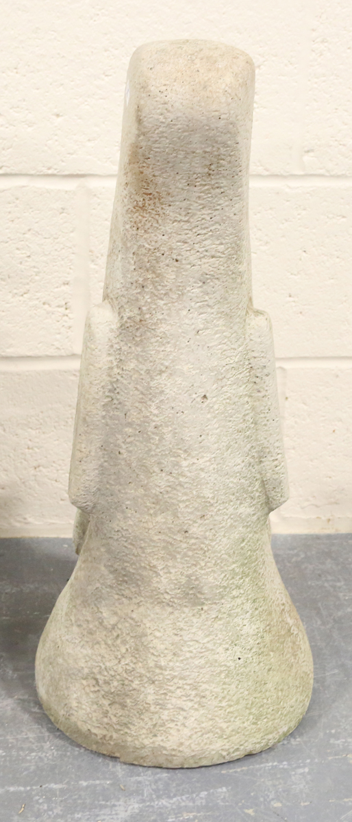 A late 20th century cast composition stone garden model of an Easter Island style head, height - Image 2 of 3