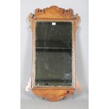 A George III walnut fretwork framed wall mirror, 102cm x 60cm (alterations), together with a