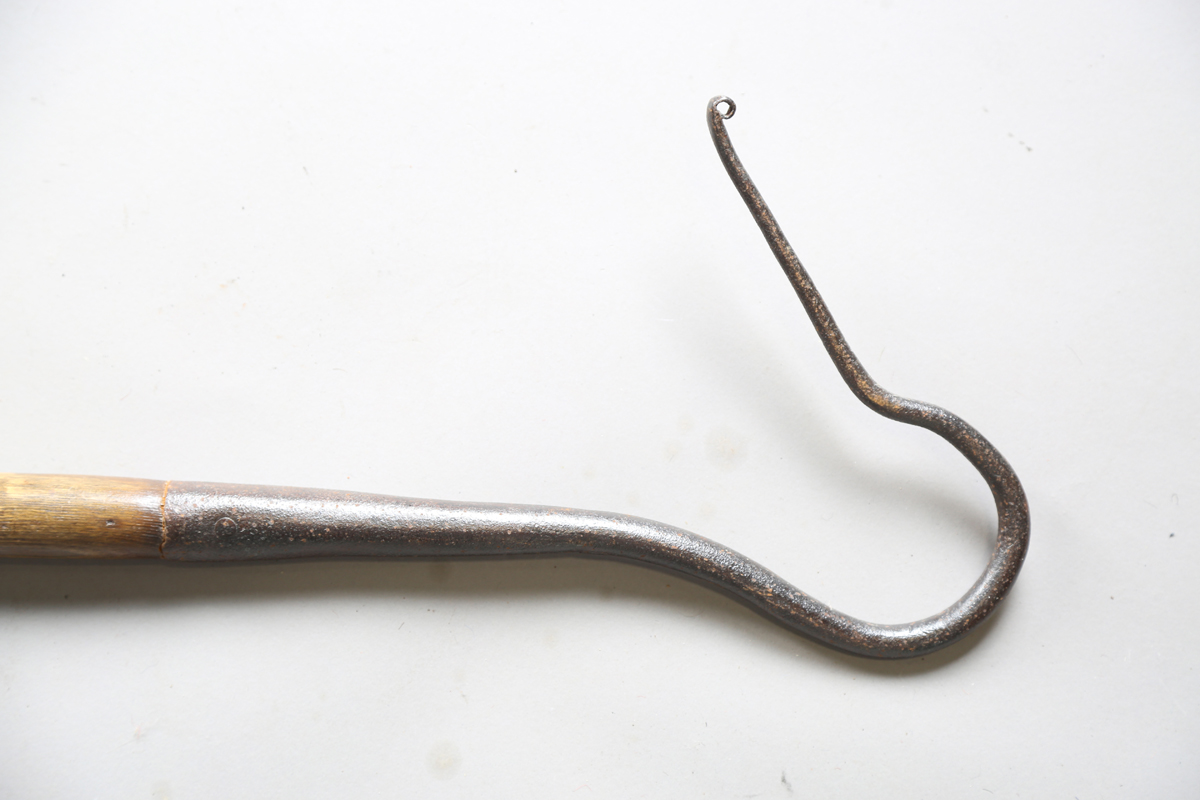 A group of four 19th century and later shepherds' crooks, one with very large wrought hook and ash - Image 3 of 6