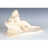 A 20th century cast plaster model of a recumbent nude female, length 45cm.Buyer’s Premium 29.4% (