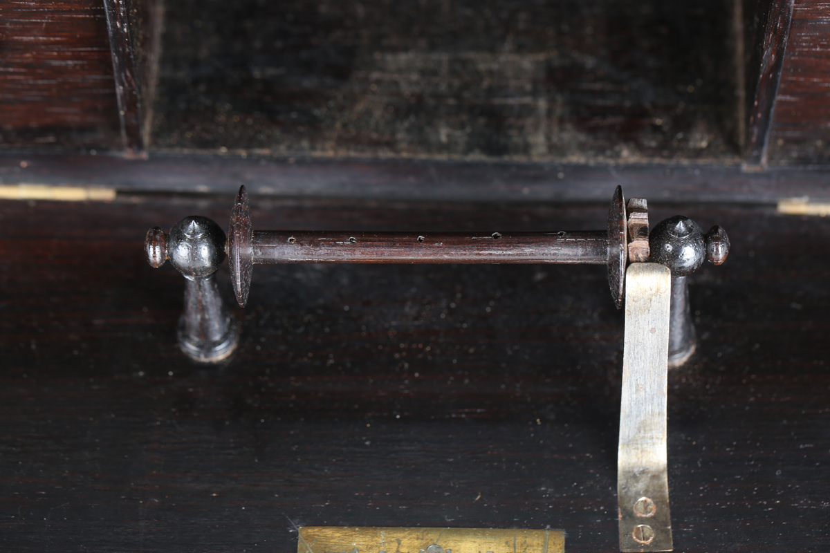 A rare 19th century Tunbridge ware rosewood lace netting box, the hinged lid and sides with - Image 15 of 17