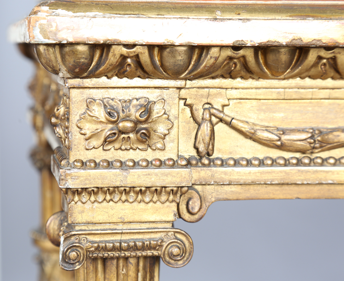 A 19th century Neoclassical Revival giltwood and gesso bijouterie table, the hinged top above a - Image 8 of 11