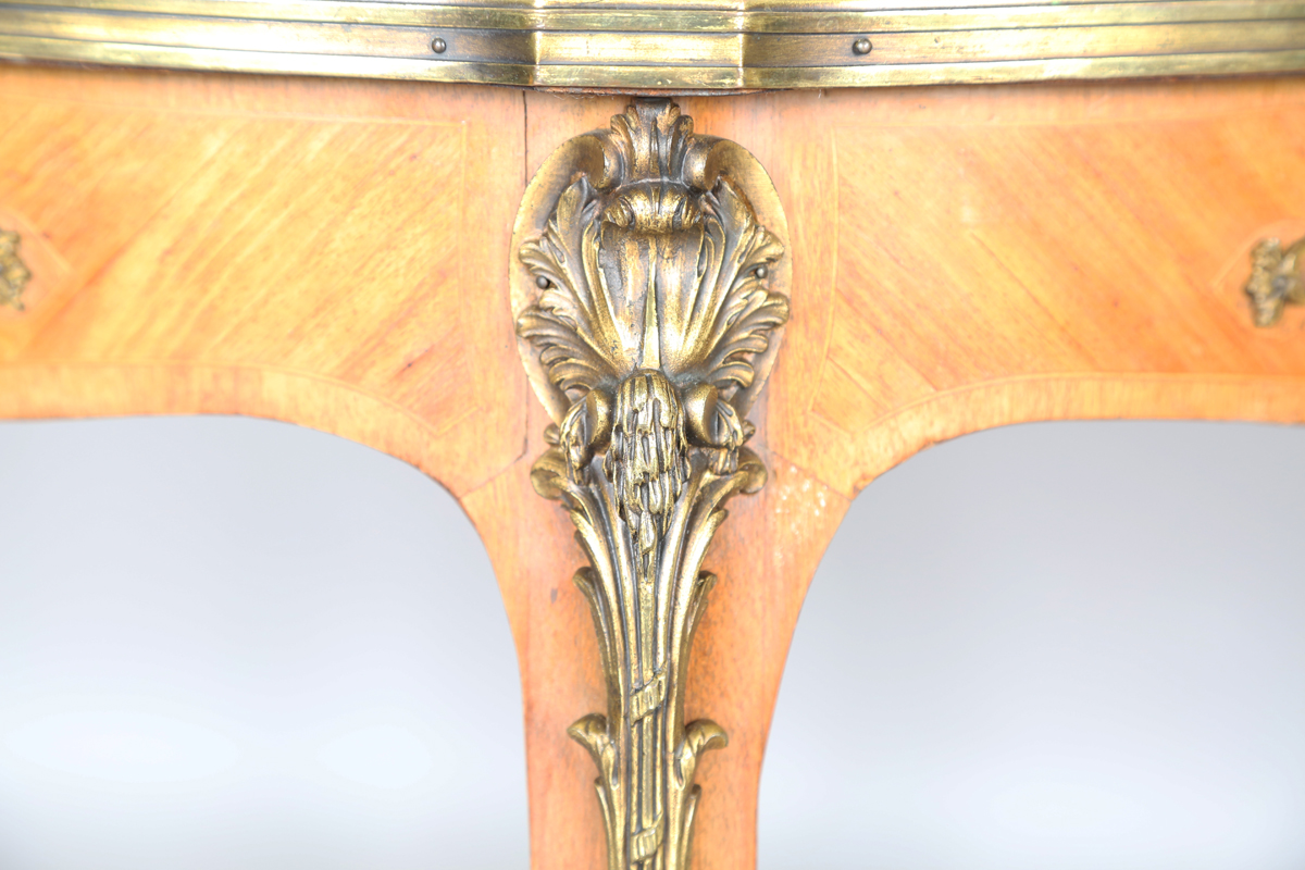 An early 20th century French kingwood and gilt metal mounted circular occasional table, the top - Image 7 of 10