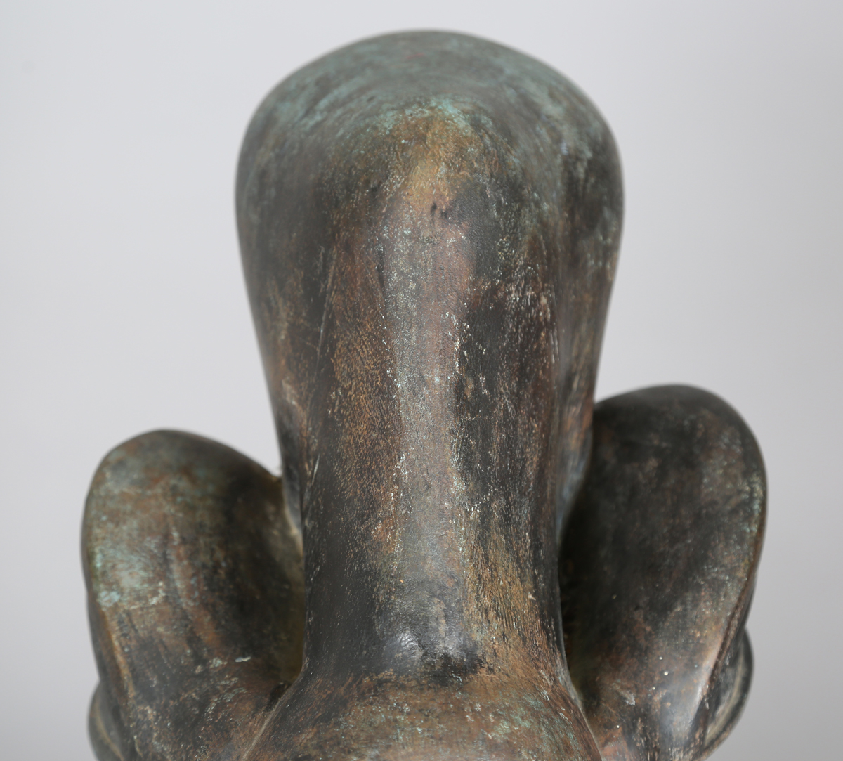 South African School - a late 20th century patinated bronze model of a young cow drinking water, - Image 13 of 20