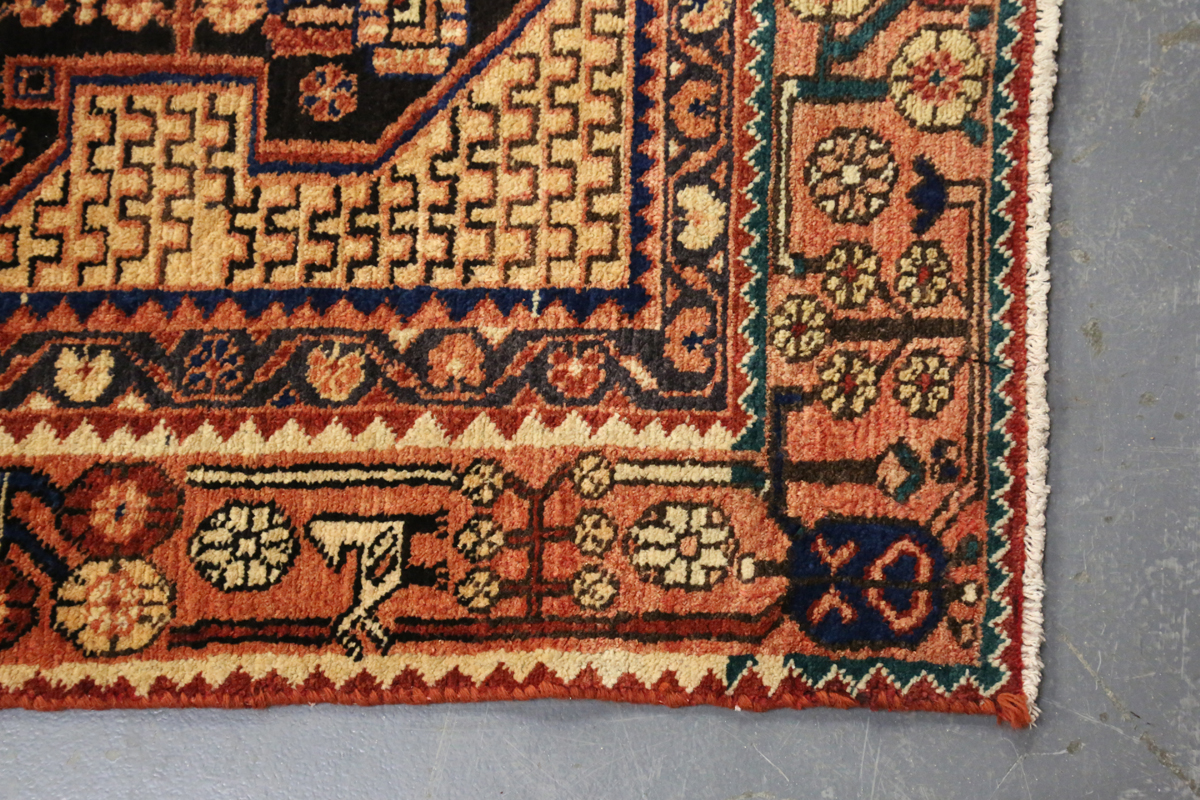 A Nahawand rug, North-west Persia, late 20th century, the charcoal field with an angular - Image 2 of 11