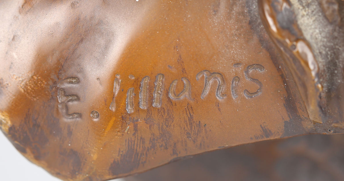 After Emanuel Villanis - a 20th century brown patinated cast bronze bust of a young maiden, - Image 4 of 10