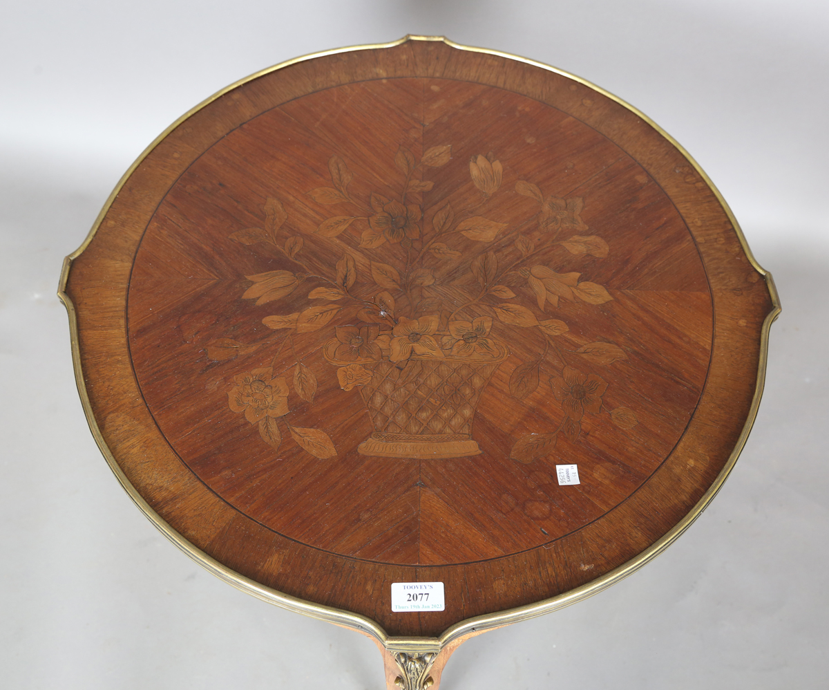 An early 20th century French kingwood and gilt metal mounted circular occasional table, the top - Image 10 of 10