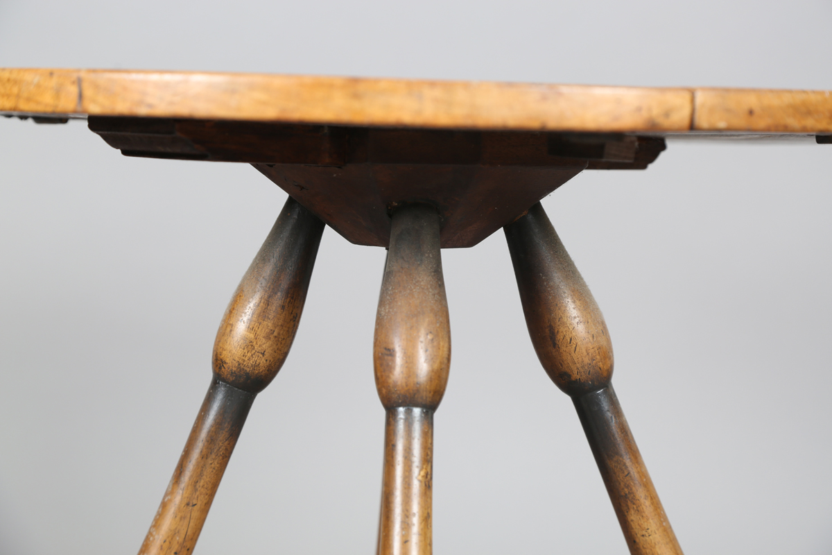 A late 19th/early 20th century French fruitwood folding occasional table, height 50cm, diameter - Image 9 of 12