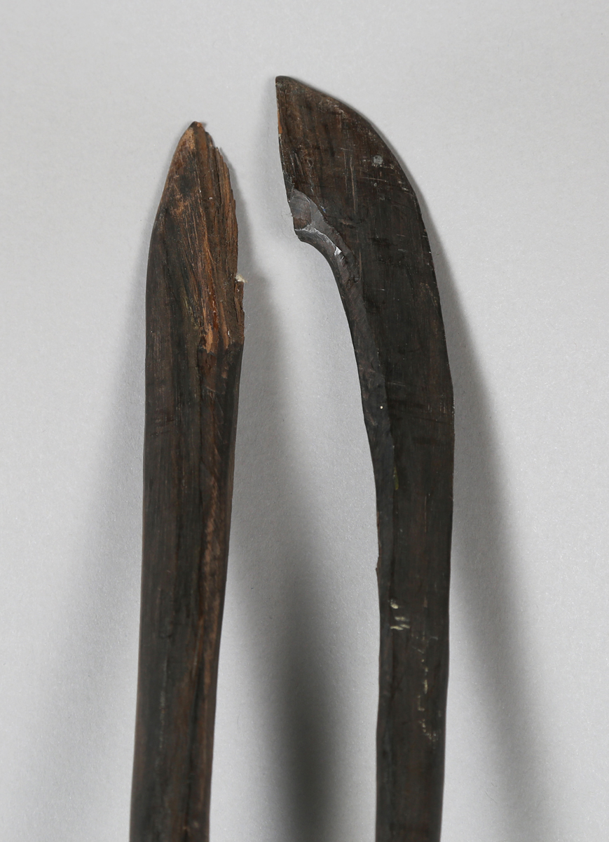 A Bambara Chiwara headdress of typical antelope form, height 77cm, together with two African - Image 5 of 13