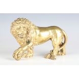 A 19th century Continental cast ormolu model of a Medici lion, height 14.5cm, length 23cm.Buyer’s