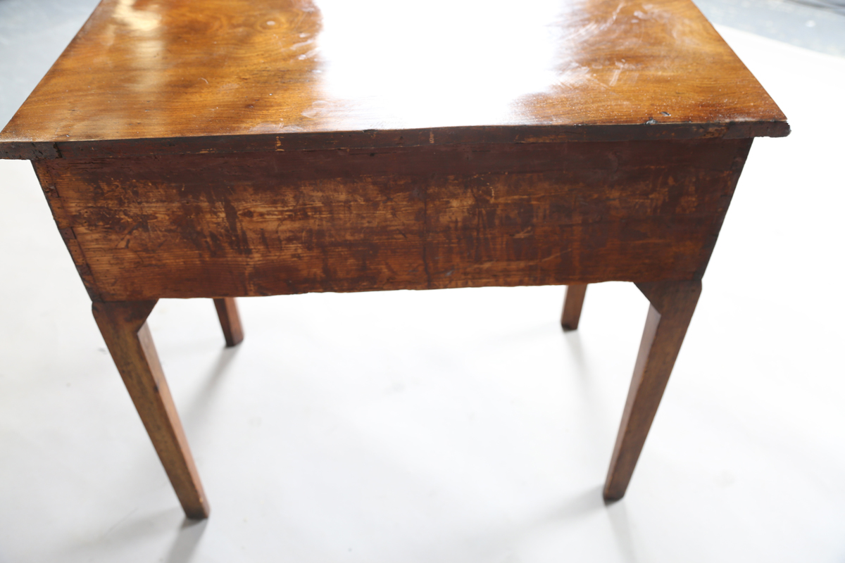 A George III mahogany side table, fitted with three oak-lined drawers, height 71cm, width 74cm, - Image 3 of 7