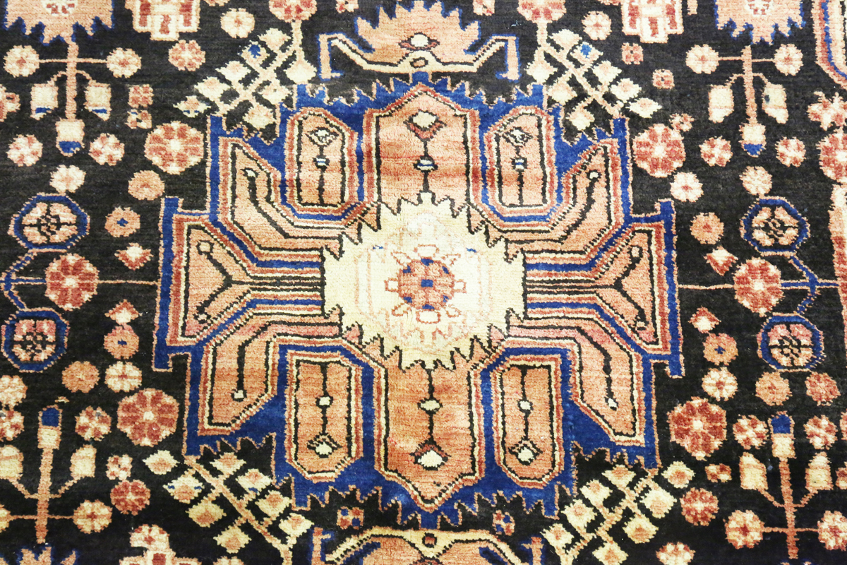 A Nahawand rug, North-west Persia, late 20th century, the charcoal field with an angular - Image 11 of 11