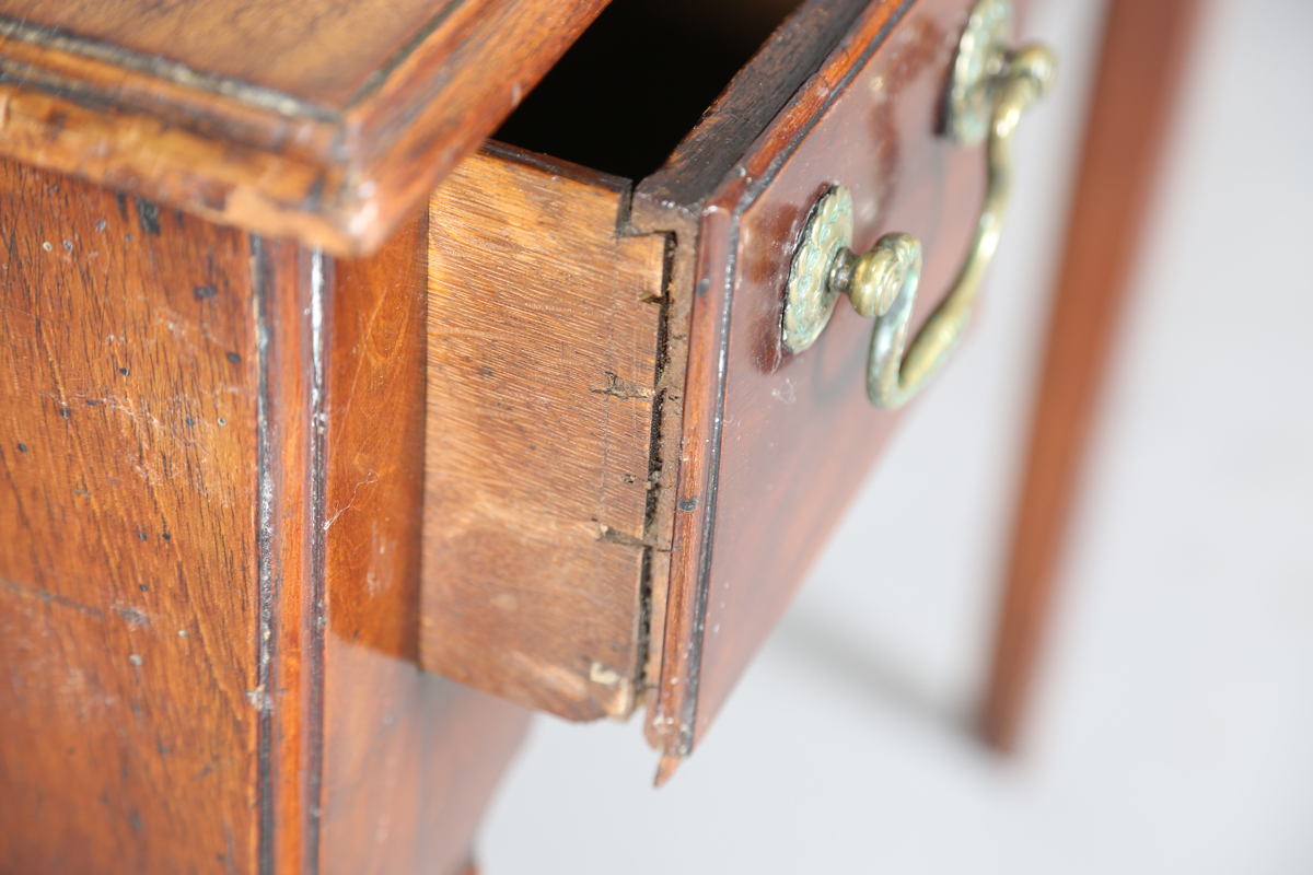 A George III mahogany side table, fitted with three oak-lined drawers, height 71cm, width 74cm, - Image 6 of 7