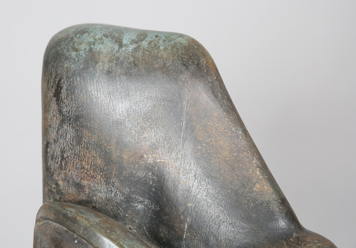 South African School - a late 20th century patinated bronze model of a young cow drinking water, - Image 17 of 20