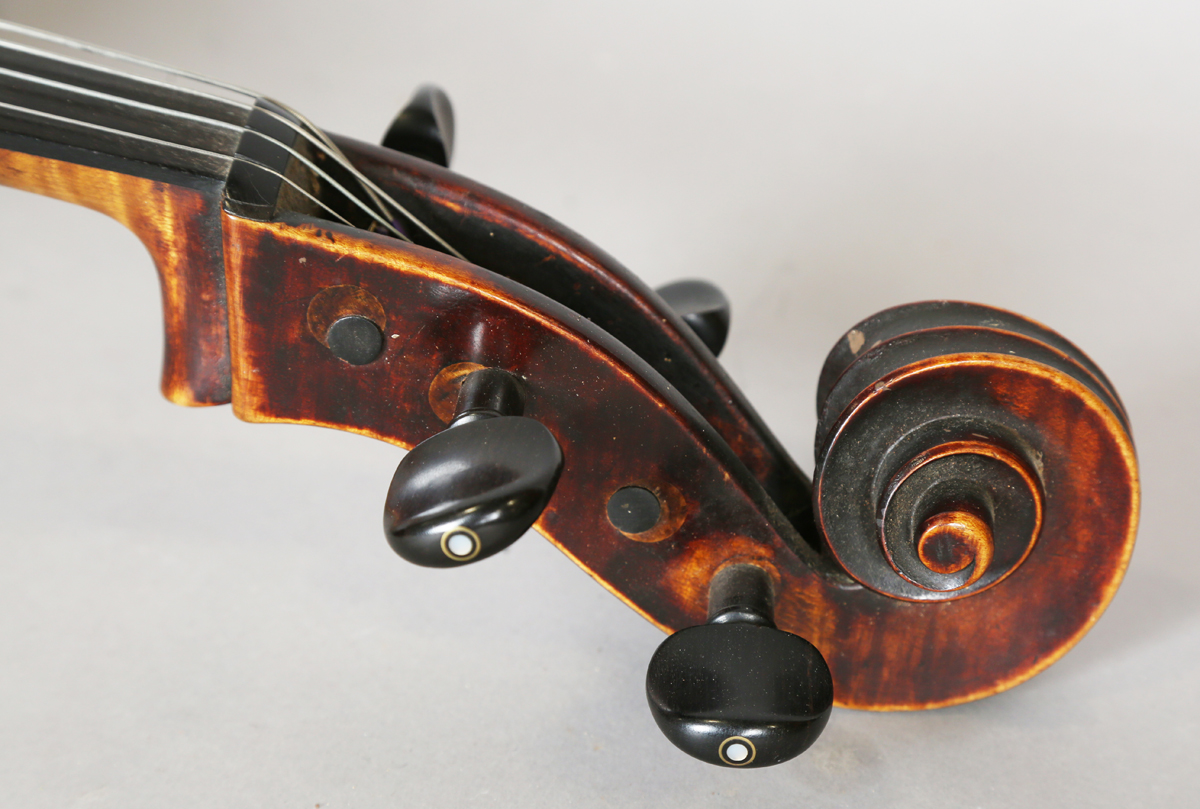 An early 20th century English cello, the interior bearing paper label detailed 'J.W. Owen Maker, - Image 5 of 17