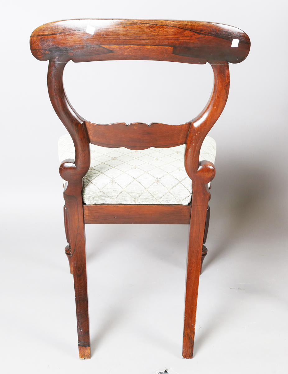 A pair of William IV rosewood dining chairs, in the manner of Gillows of Lancaster, the finely - Image 12 of 17